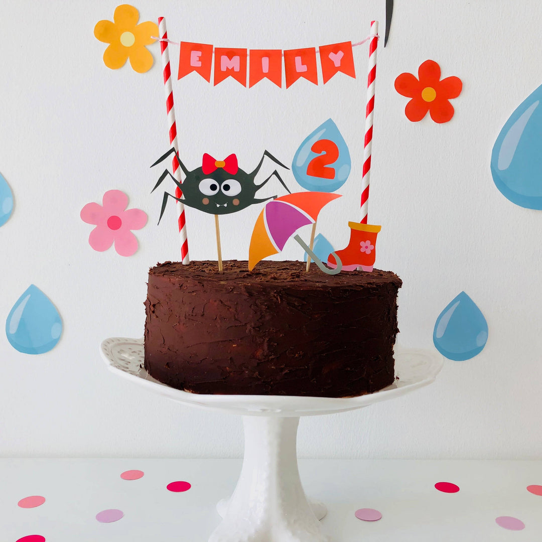 Girl Itsy Bitsy Spider Cake Topper