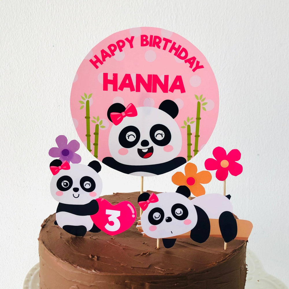 Girl Panda Cake Topper