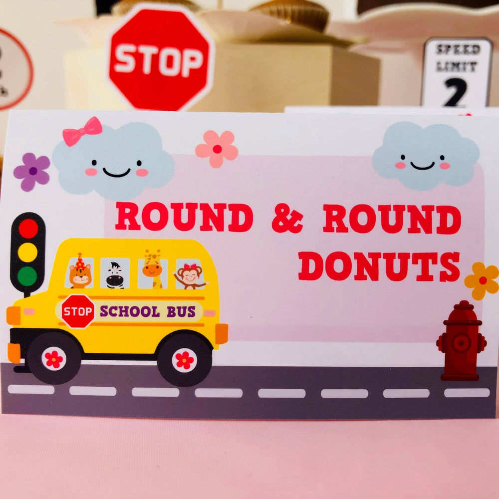 Girl School Bus Food Label