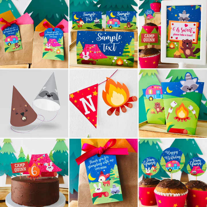 Glamping Party Decorations Kit