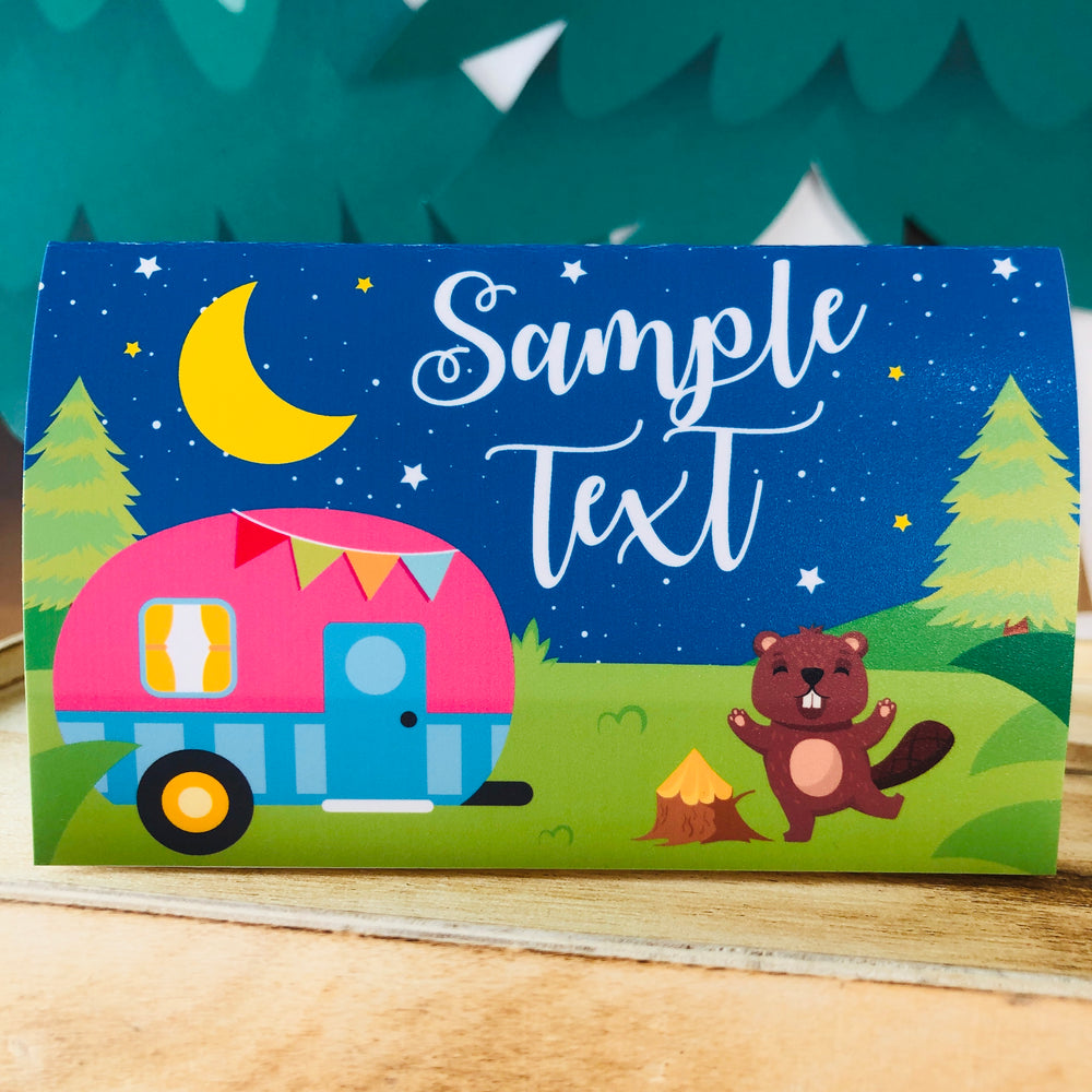 Glamping Party Food Card