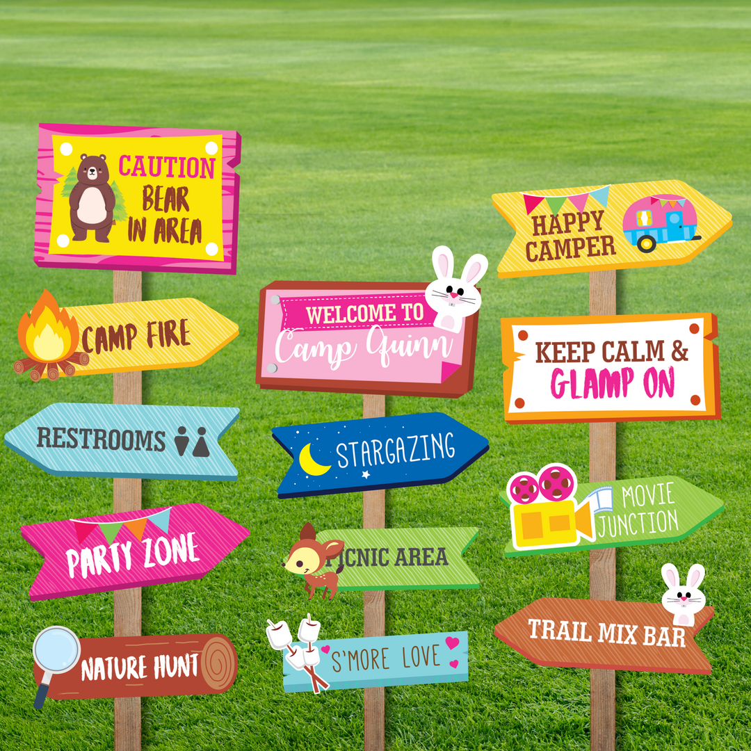 Glamping Party Signs