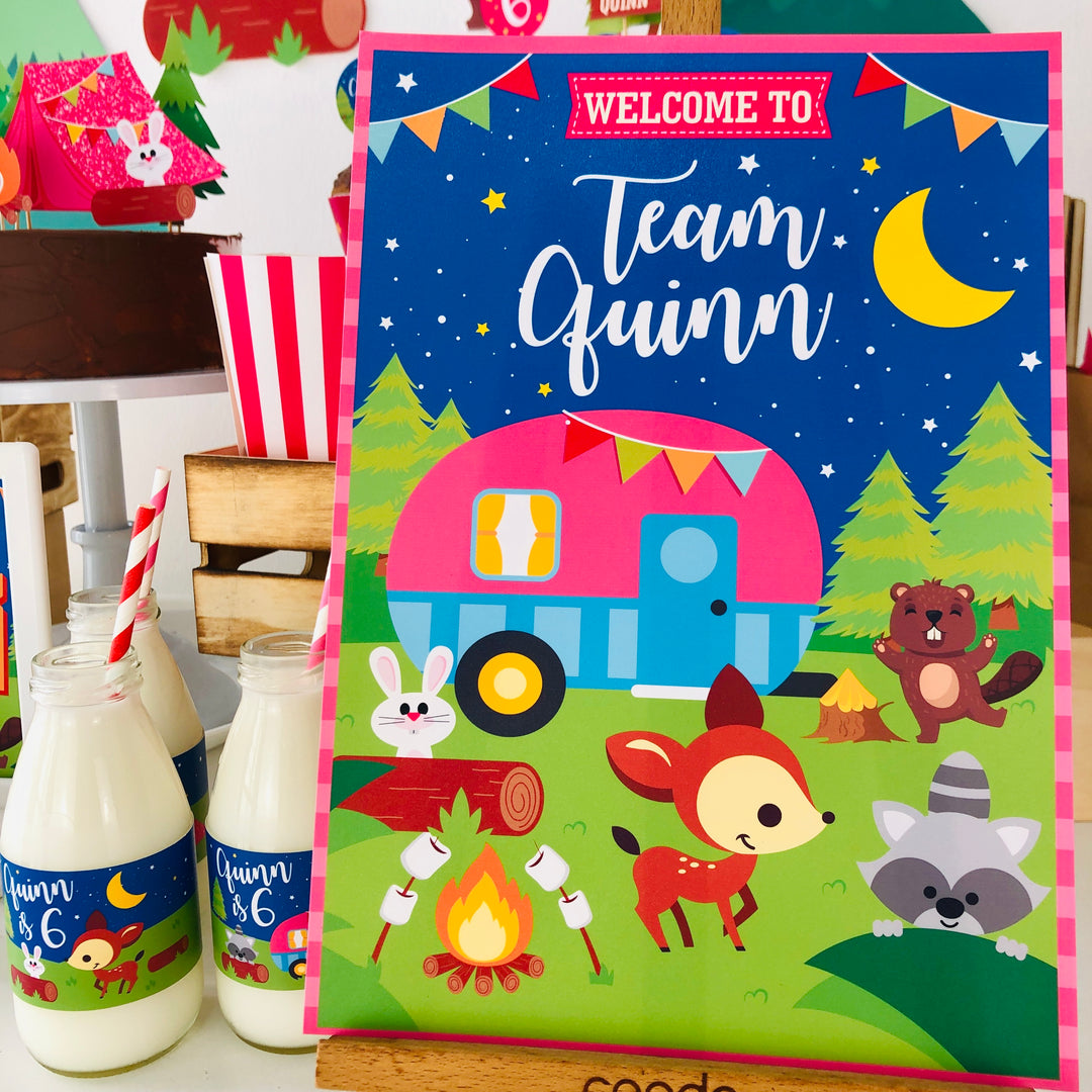 Glamping Party Welcome Sign
