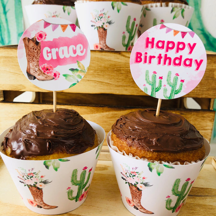Horse Cowgirl Cupcakes Topper
