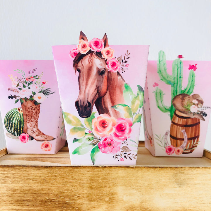 Cowgirl Horse Party Favor Boxes