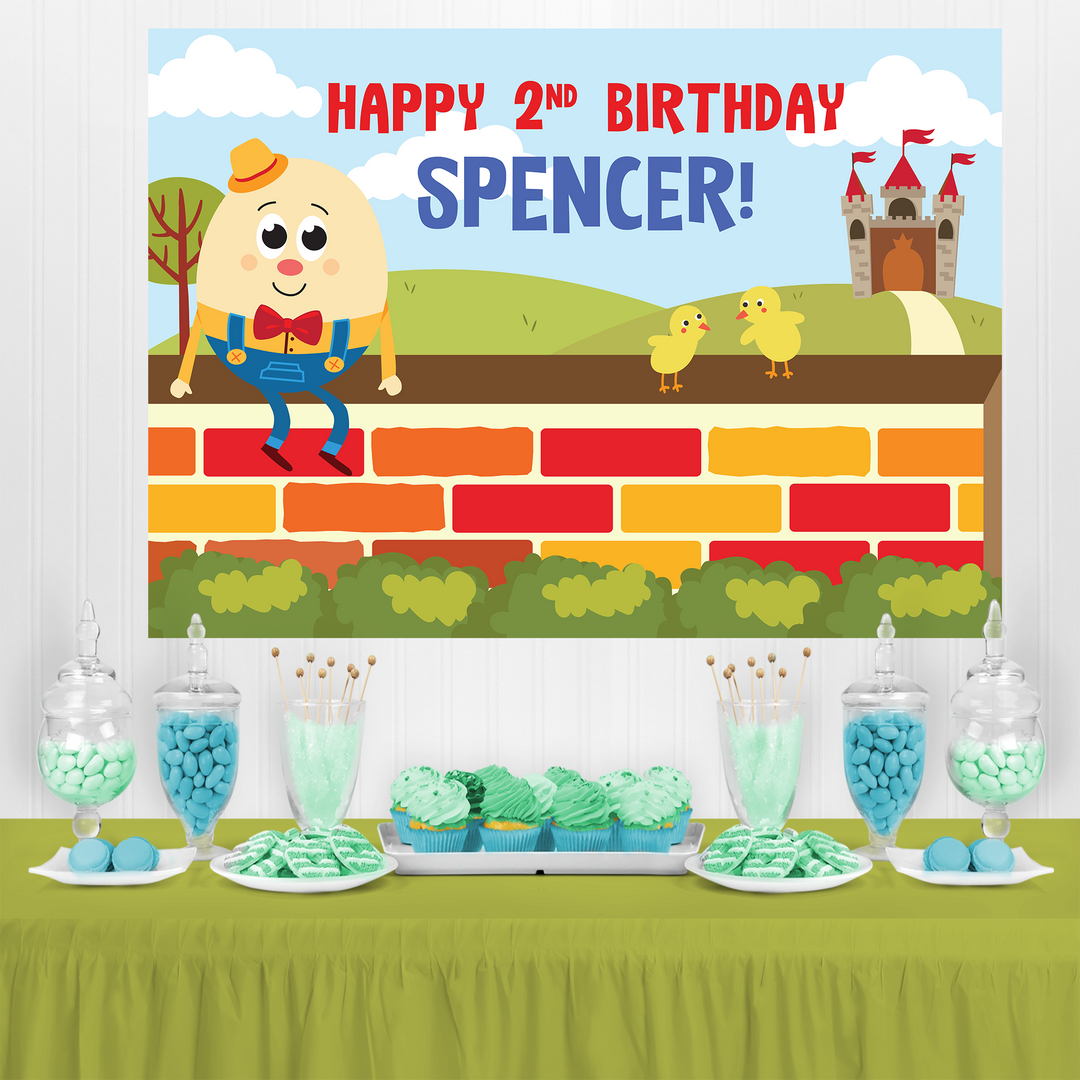 Humpty Dumpty Birthday Party Backdrop Printable