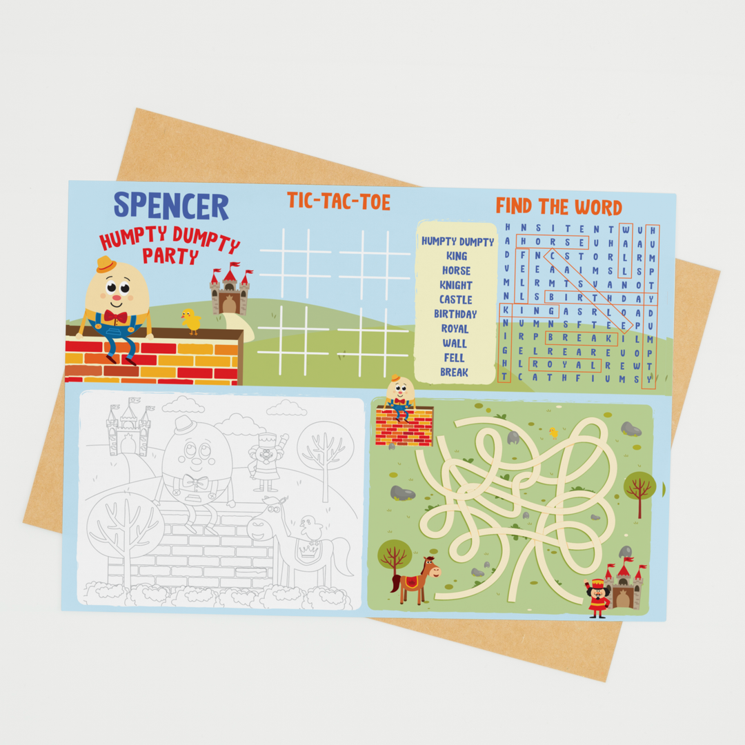 Humpty Dumpty Party Coloring Placemat