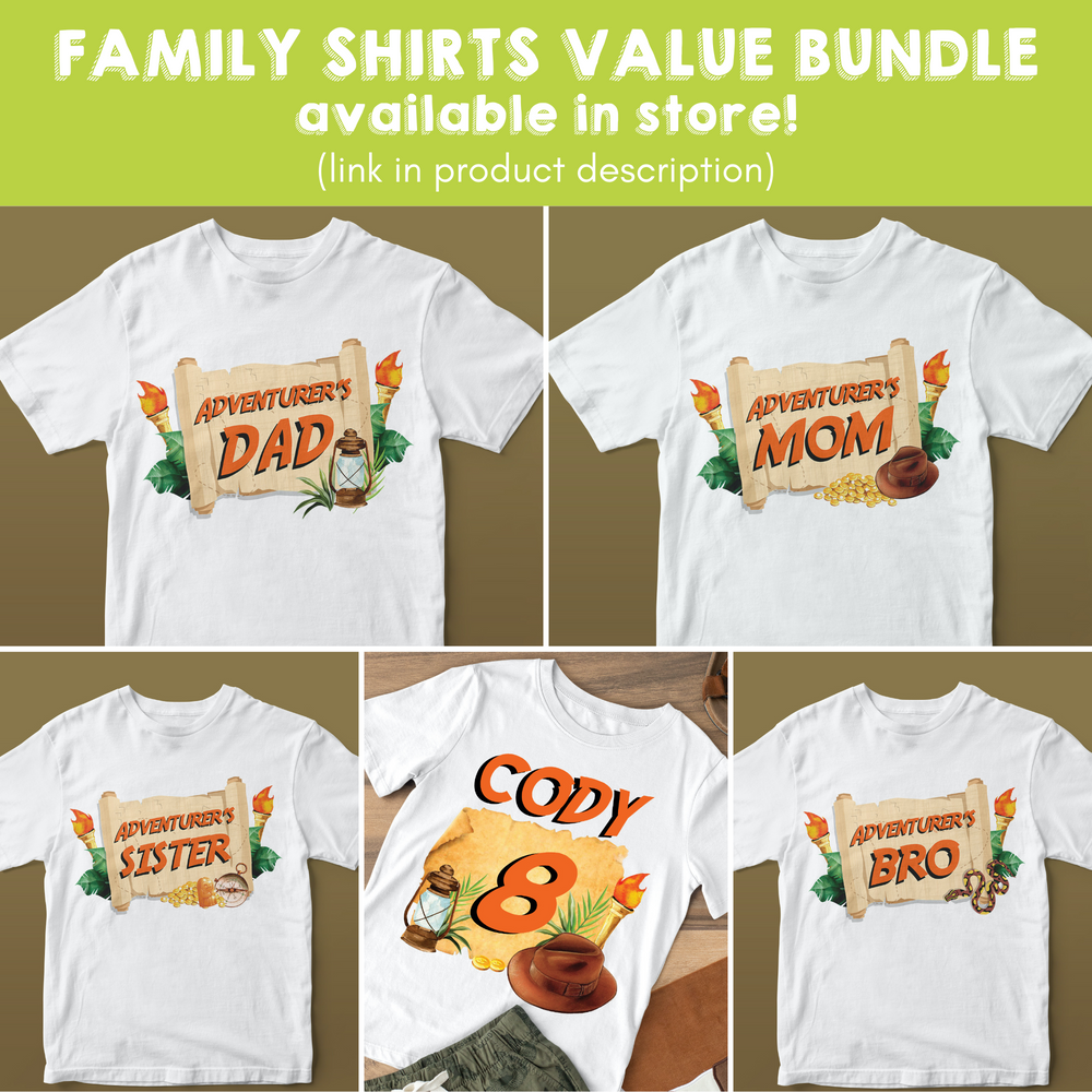 Indiana Jones Birthday Shirt Family Bundle