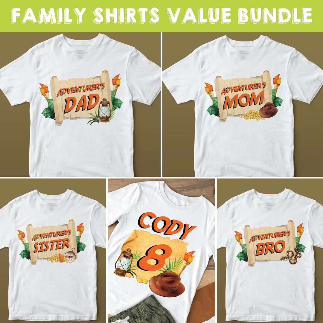 Indiana Jones Birthday Shirt Family Bundle