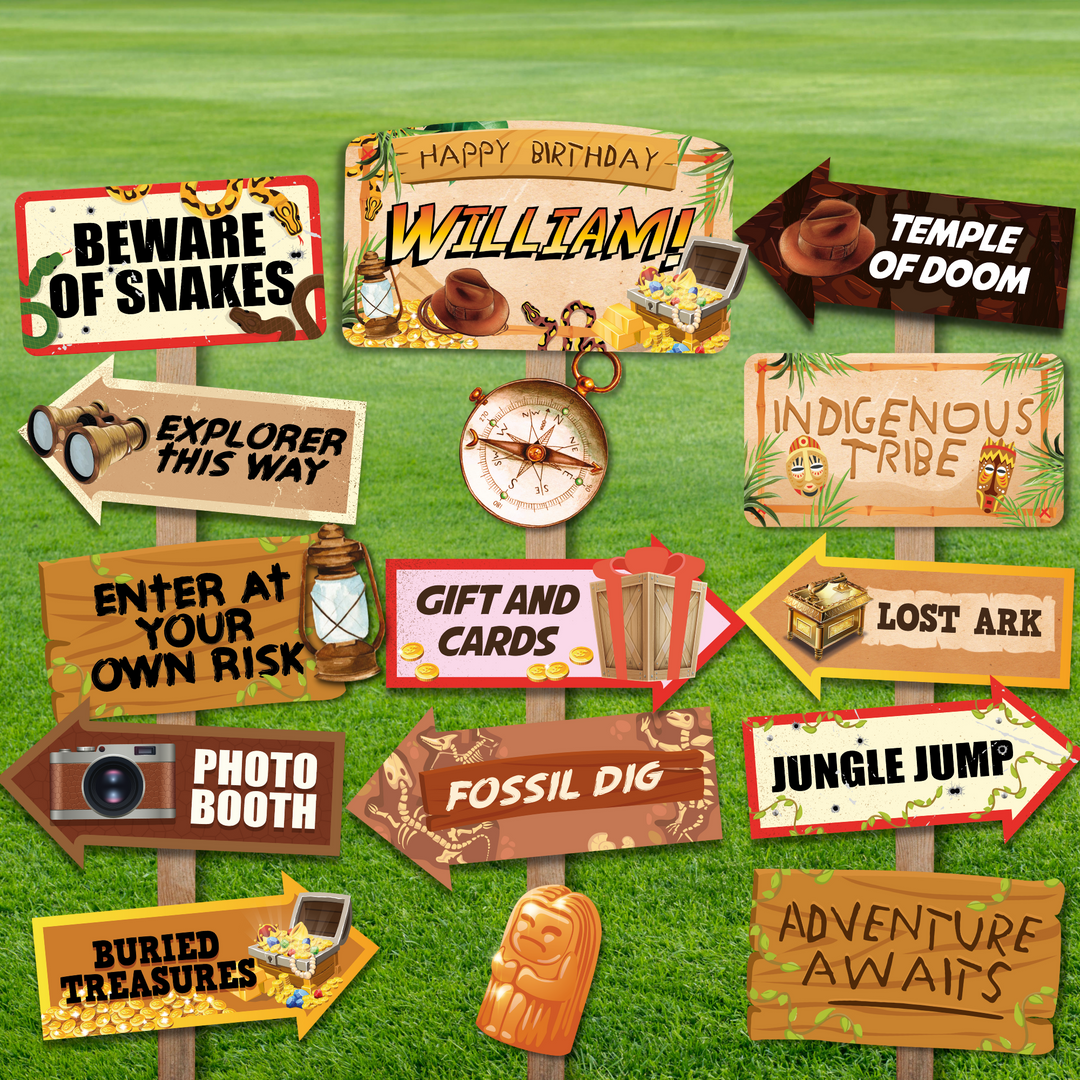 Indiana Jones Party Signs Pack