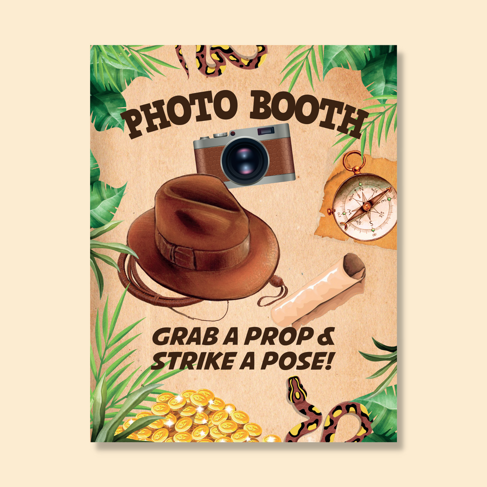 Indiana Jones Photo Booth Display SIgn