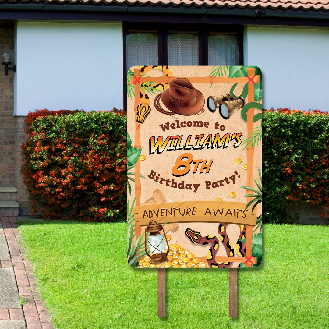 Indiana Jones Party Yard Sign