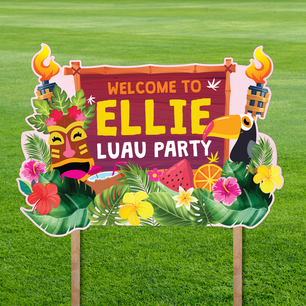Luau Party Yard Sign Printable | Pigsy Party – PigsyParty