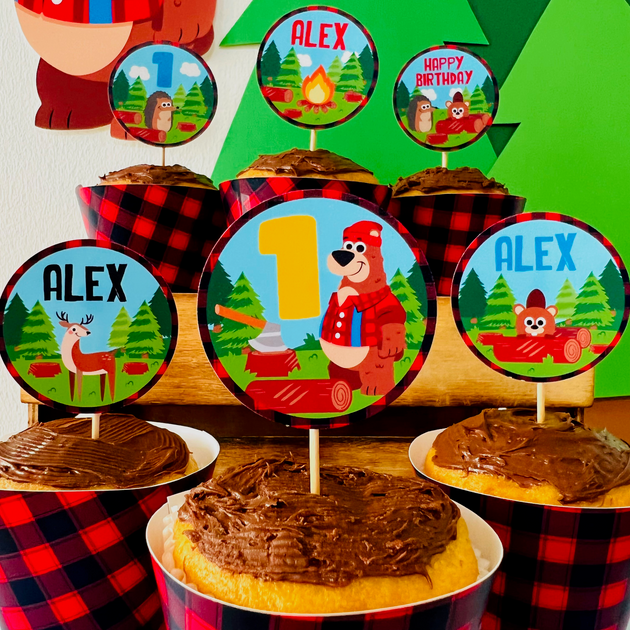 Lumberjack Cupcake Toppers Printable | Pigsy Party – PigsyParty