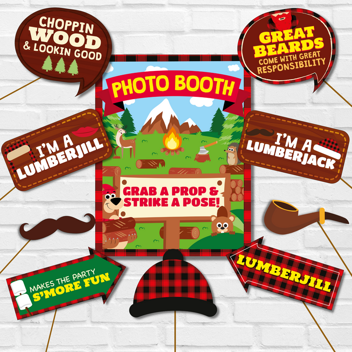 Lumberjack Photo Props and Display Sign