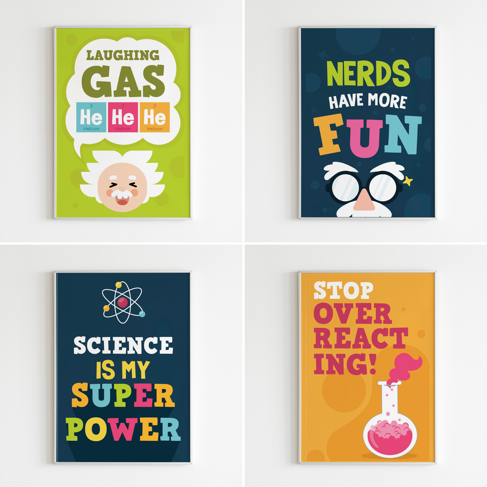 Mad Science Party Posters Bundle