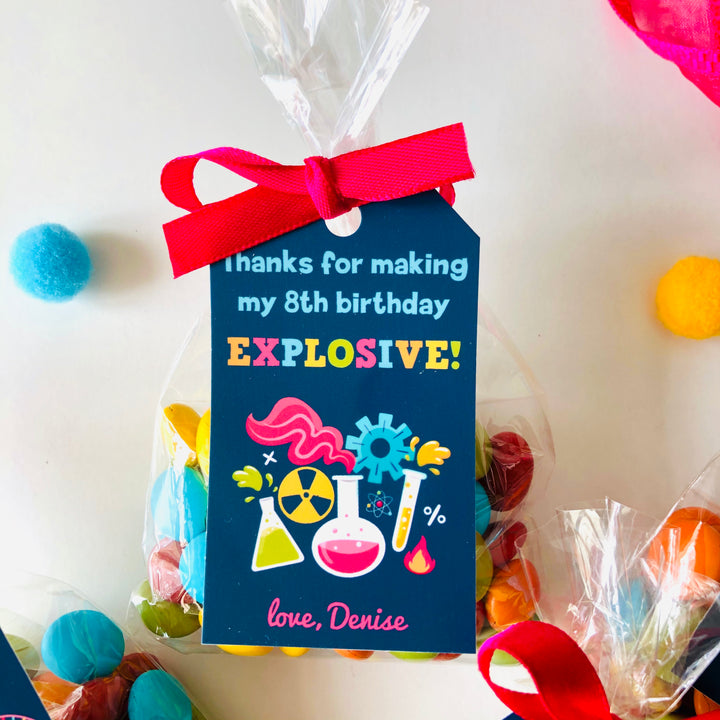 Mad Science Pink Favor Tag