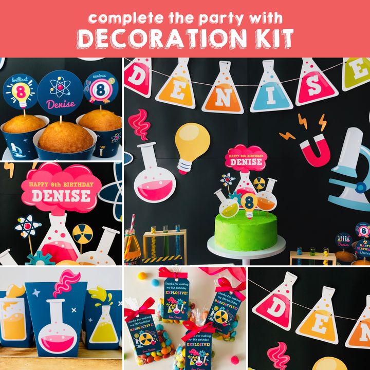 Mad Science Pink Party Decorations Kit