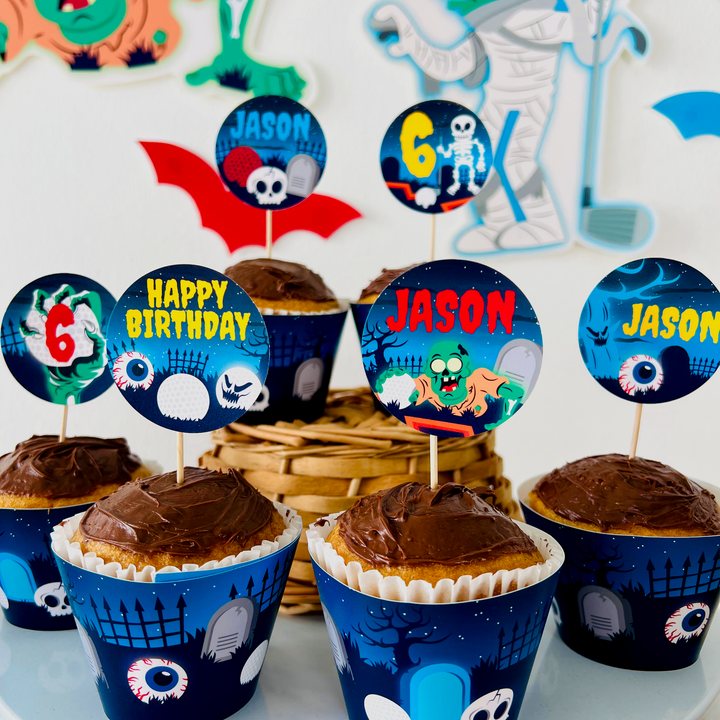 Monster Mini Golf Cupcake Toppers