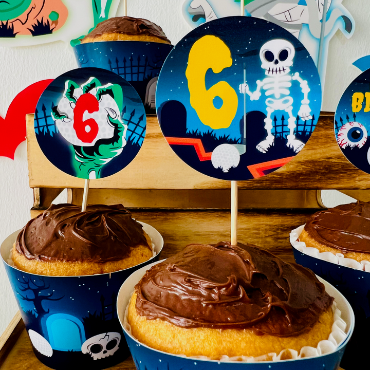 Monster Mini Golf Cupcake Toppers