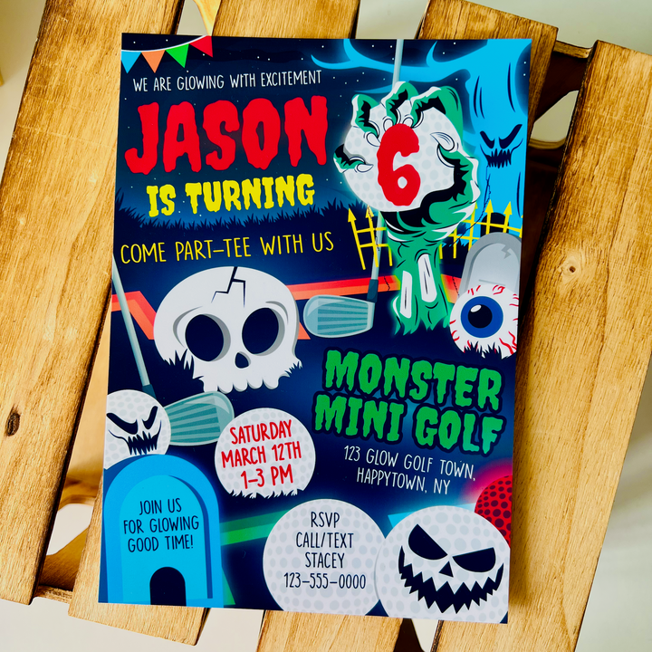 Monster Mini Golf Invitation
