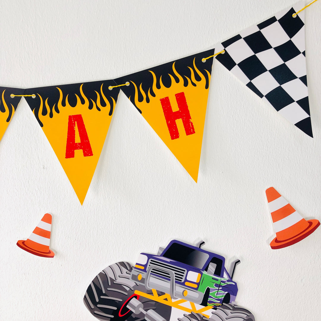 Monster Truck Birthday Banner