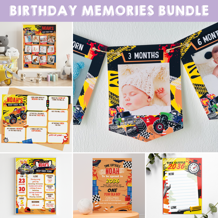 Monster Truck Birthday Memories Bundle