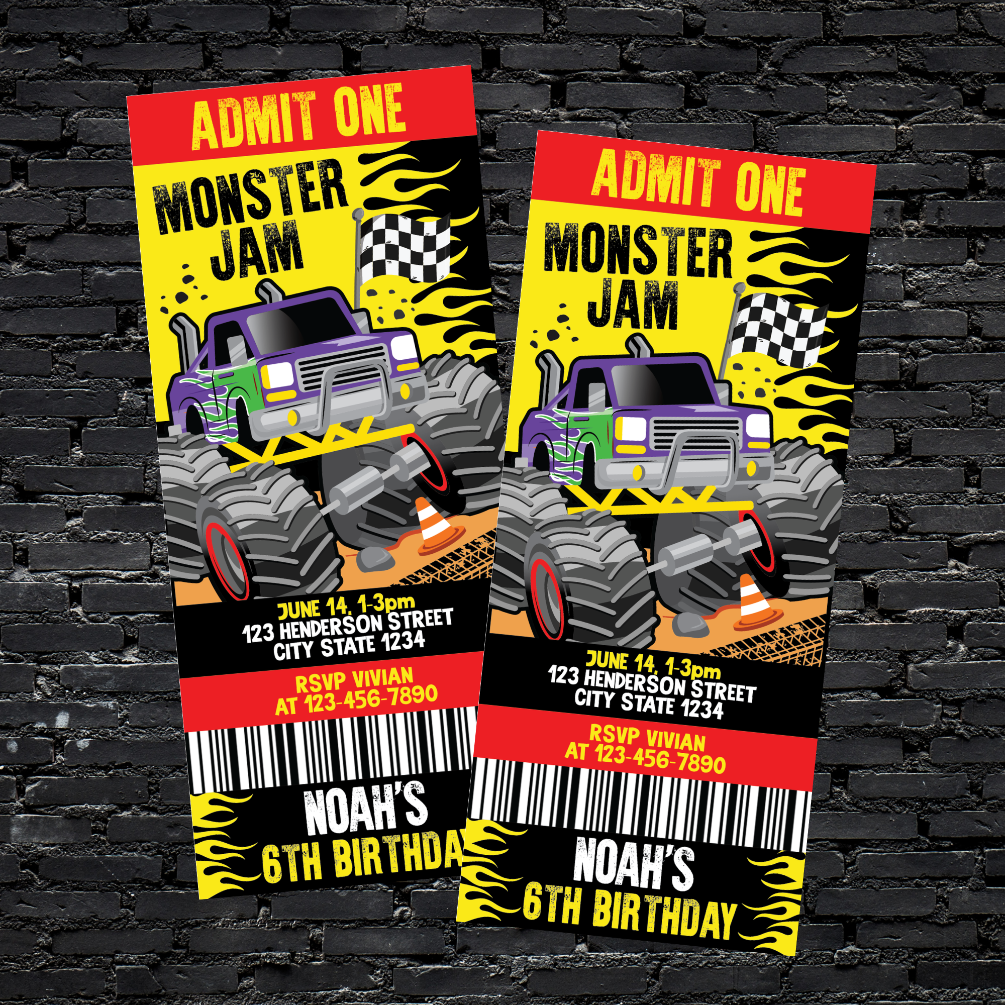 monster-truck-ticket-invitation-pigsyparty