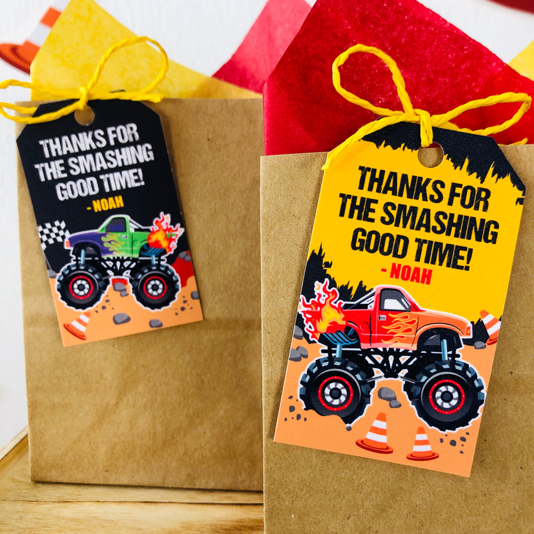 Monster Truck Favor Tags