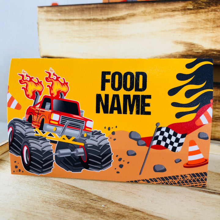 Monster Truck Food Label