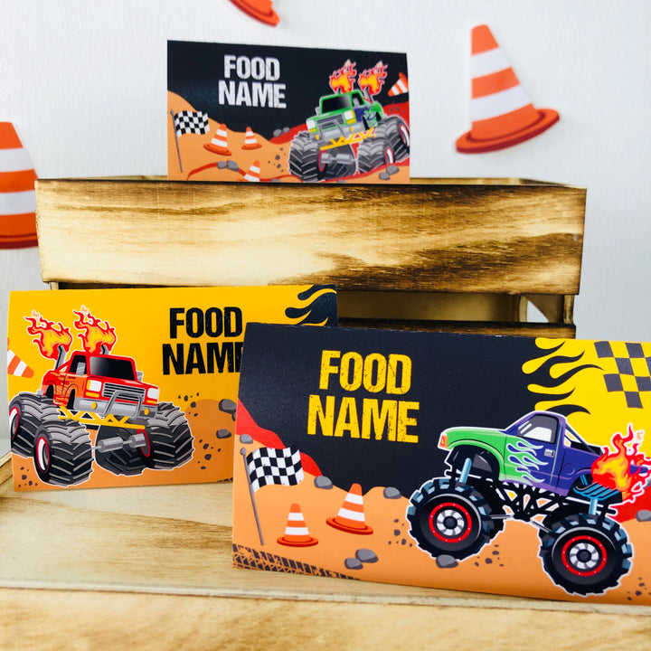 Monster Truck Food Labels