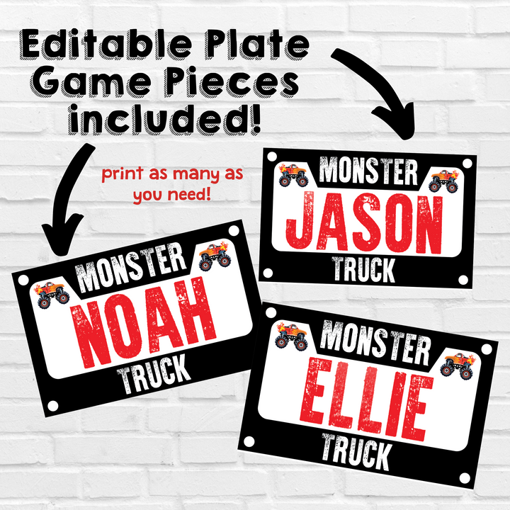 Monster Truck Pin Game Pieces