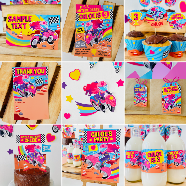 Motorbike Girl Party Decorations Kit 1