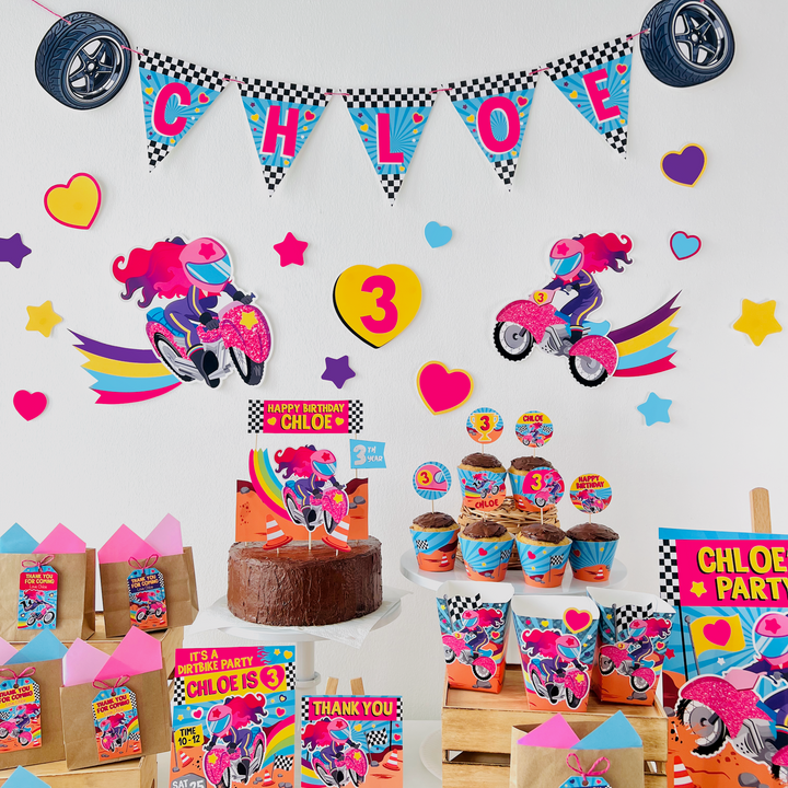 Motorcross Girl Party Decoration Kit