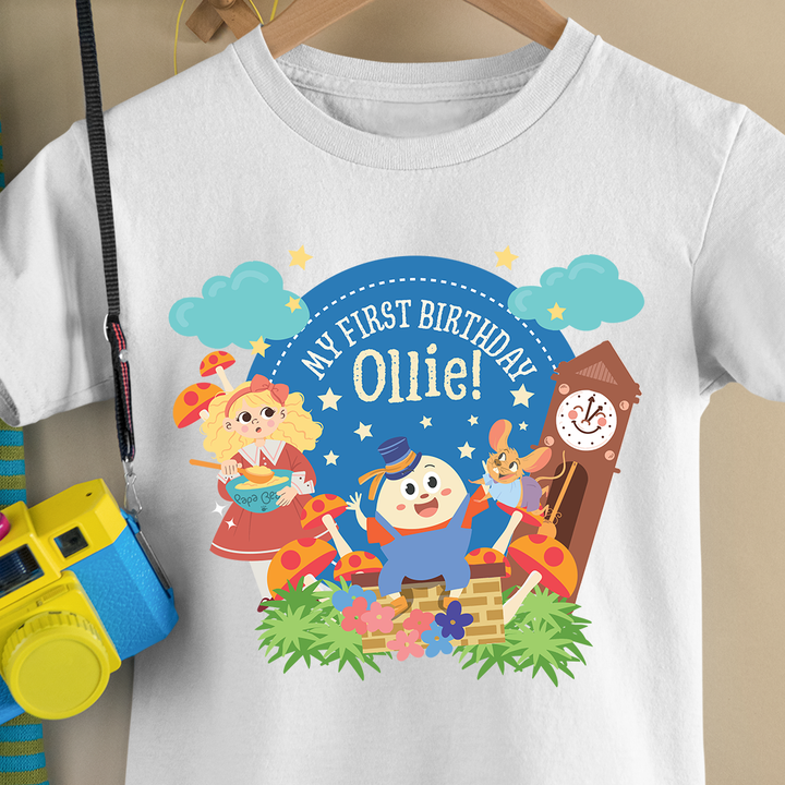 Nursery Rhyme Storybook Birthday Shirt Blue