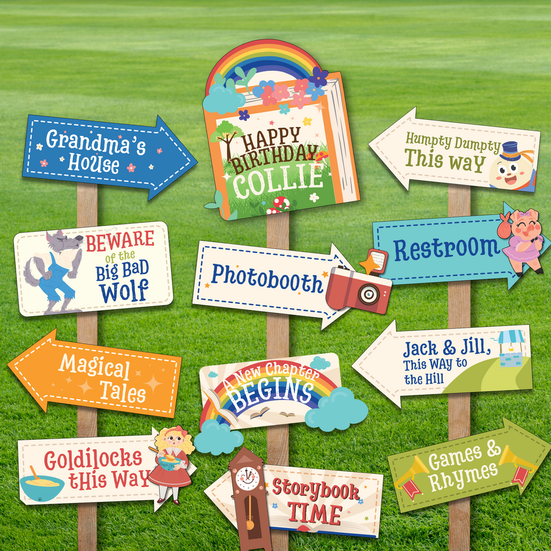 Nursery Rhyme Storybook Party Signs