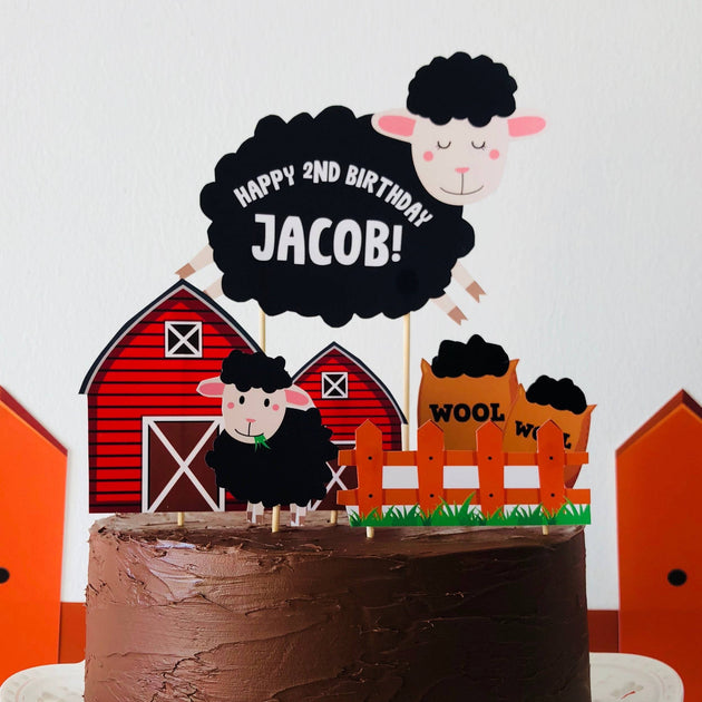 Baa Baa Black Sheep Birthday Cake Topper Printable Pigsy Party