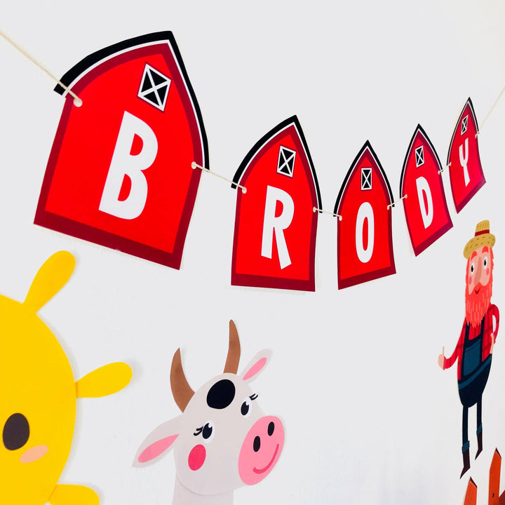 Old MacDonald Farm Birthday Banner
