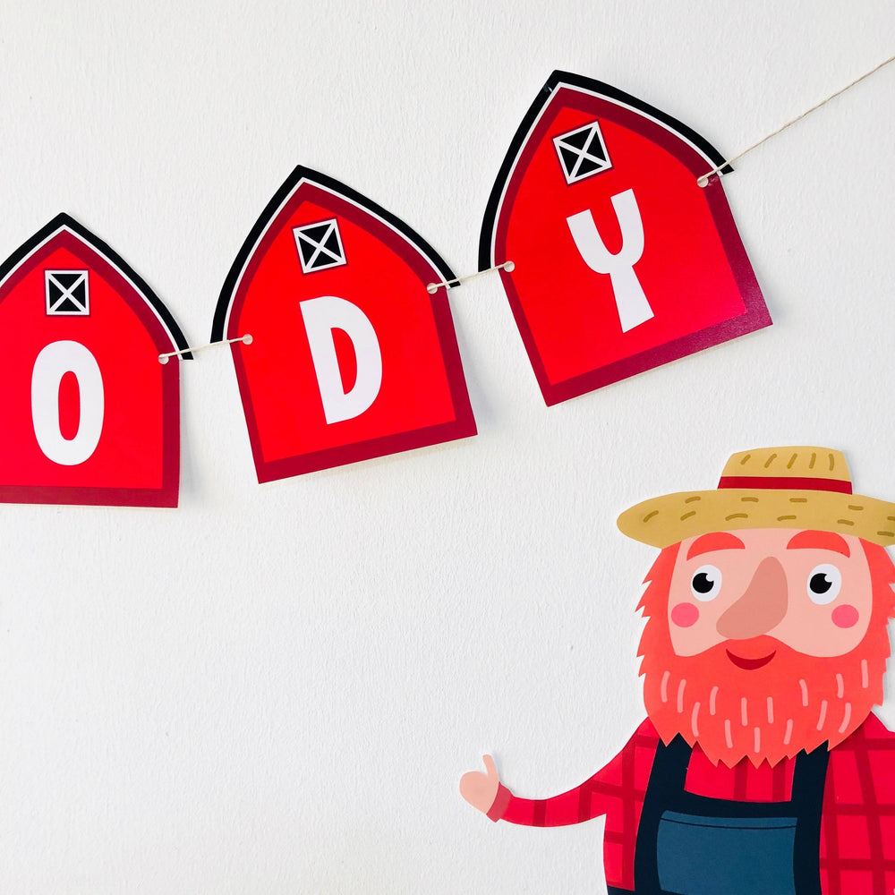 Old MacDonald Farm Birthday Banner