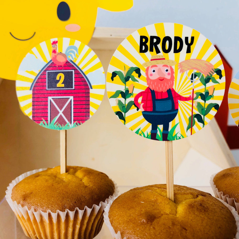 Old MacDonald Farm Cupcake Toppers