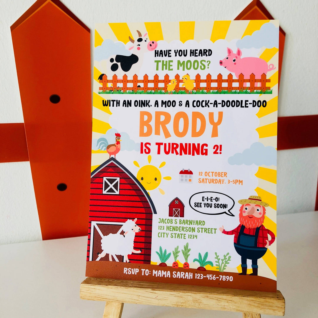 Old MacDonald Farm Invitation