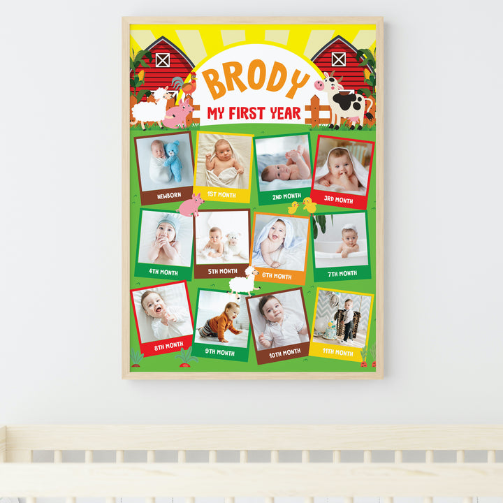 Old MacDonald Farm Milestone Photo Board