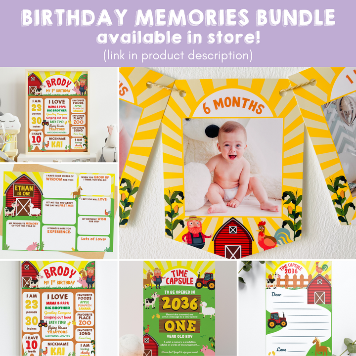 Old Macdonald Farm Birthday Memories Bundle