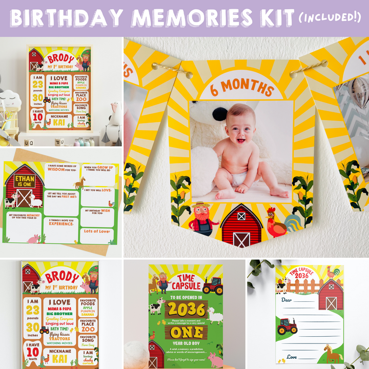 Old Macdonald Farm Birthday Memories Kit