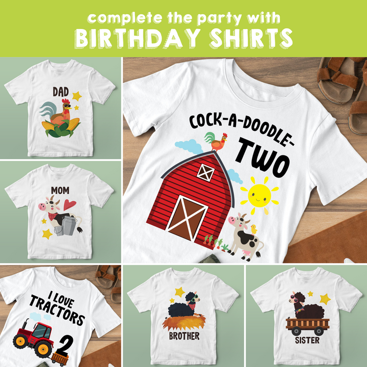 Old Macdonald Farm Birthday Shirts