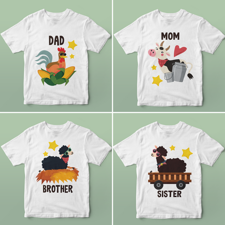 Old Macdonald Farm Family Birthday Shirts