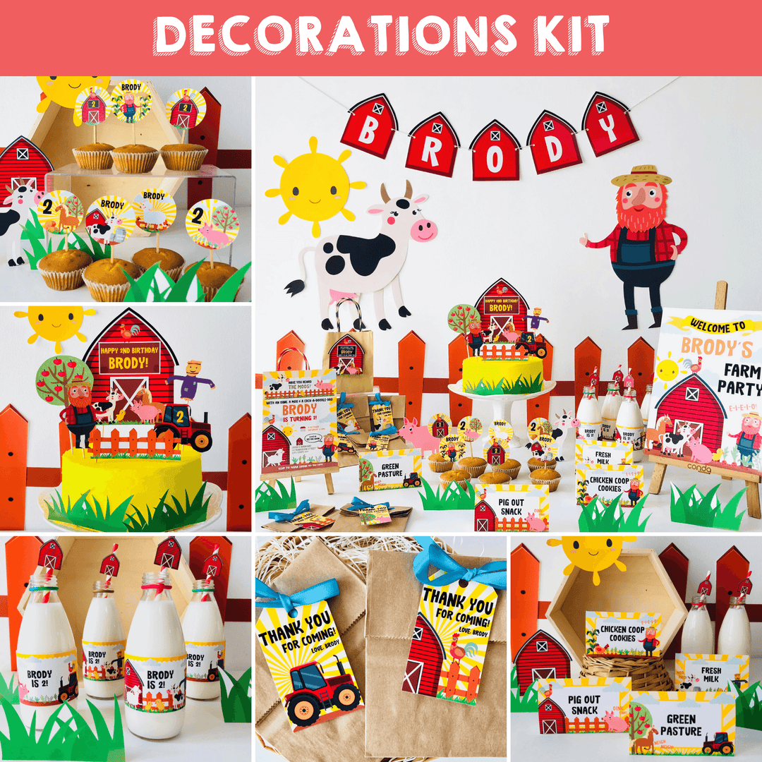 Old Macdonald Farm Party Decorations Kit