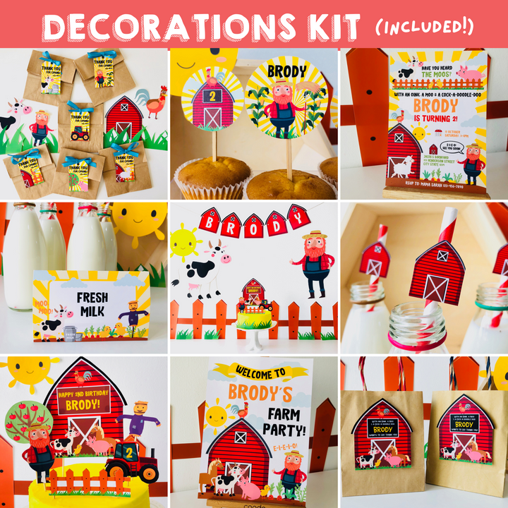 Old Macdonald Farm Party Decorations Kit