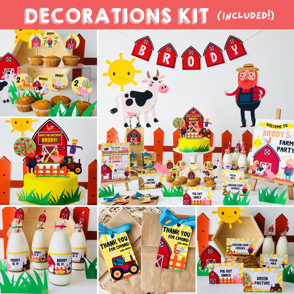 Old Macdonald Farm Party Decorations Kit