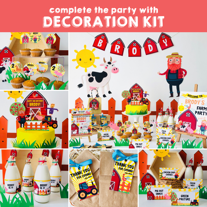 Old Macdonald Farm Party Decorations Kit